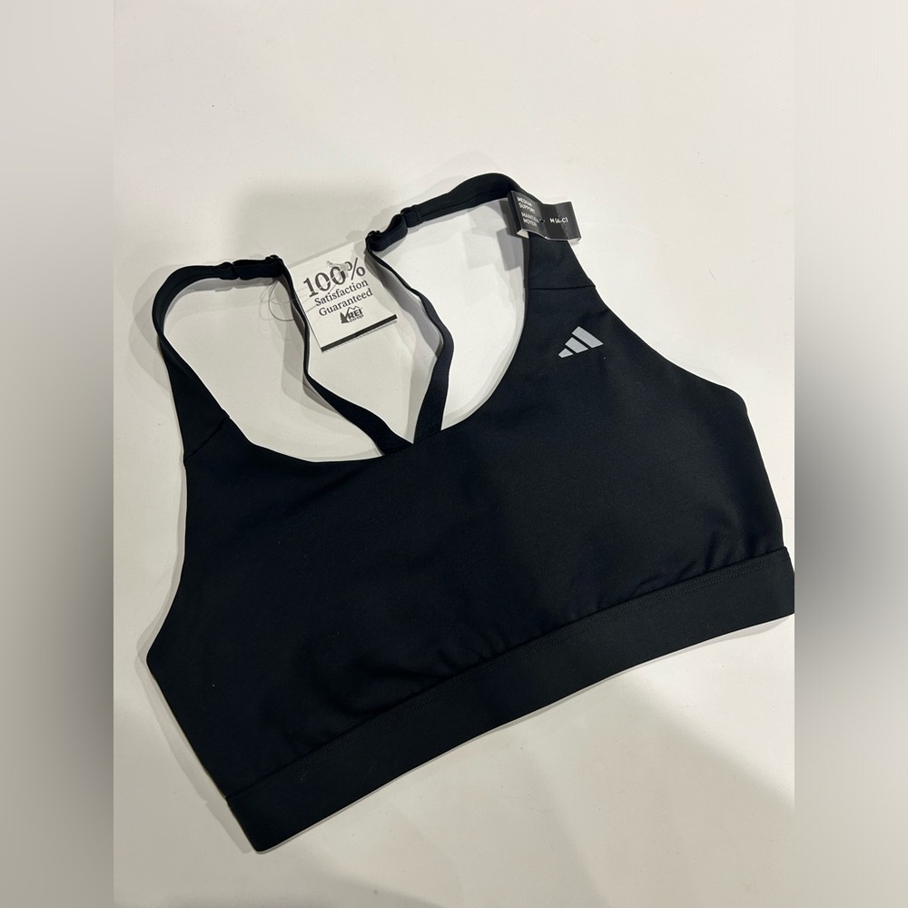 adidas Women's M Medium Ultimate Medium-Support Bra Sports Black NWT Adjust